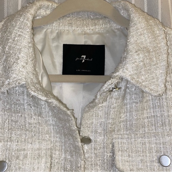 7 for all Mankind White Tweed Jacket - Picture 4 of 5